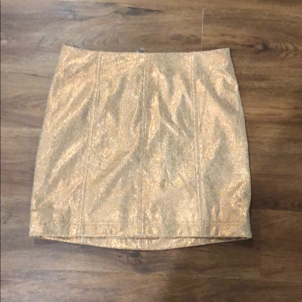 Free People Rose Gold Mini Skirt modern femme